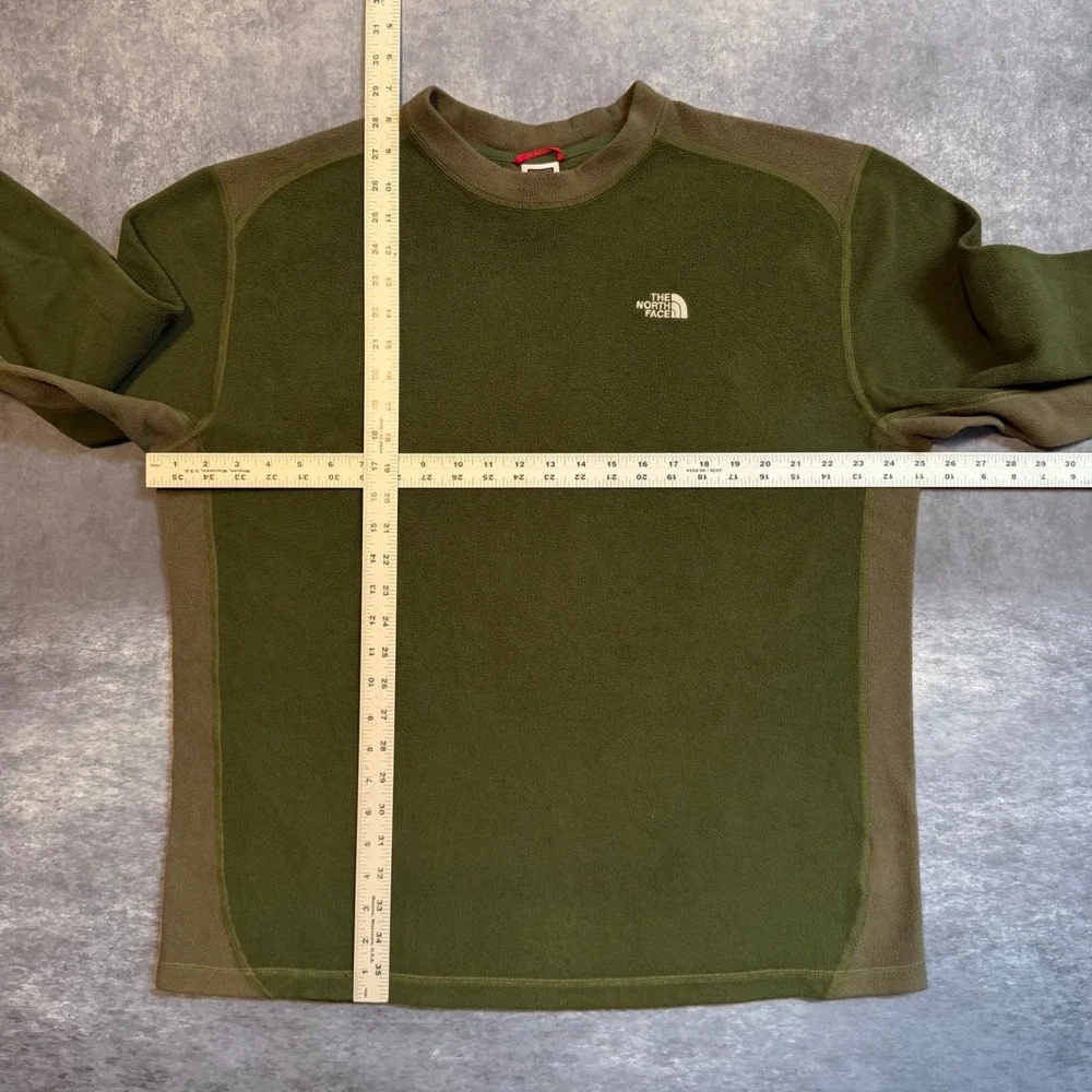 The North Face Mens XL Green Fleece Crewneck Pullover Sweatshirt Long Sleeve